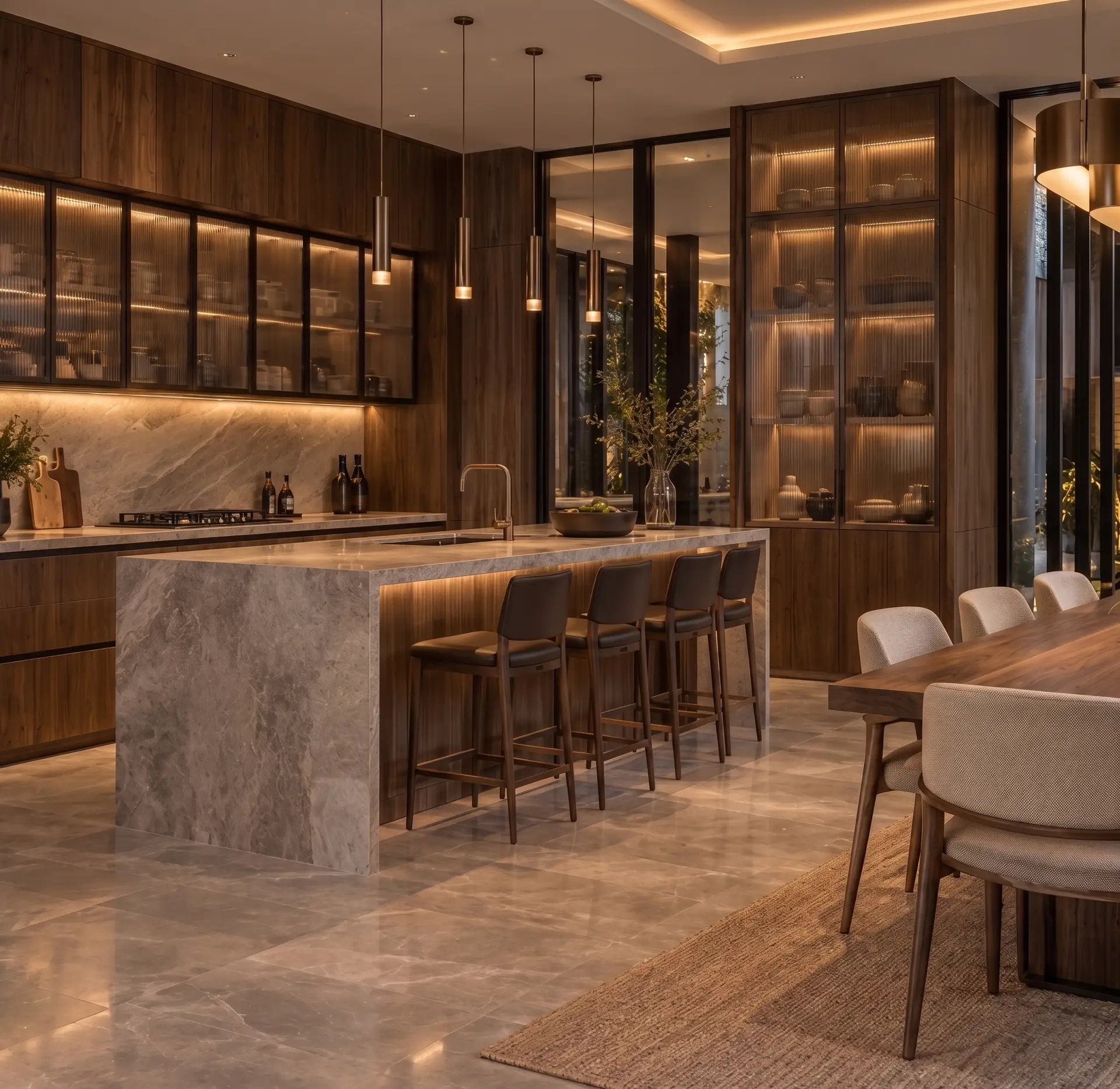Interior Kitchen & Living